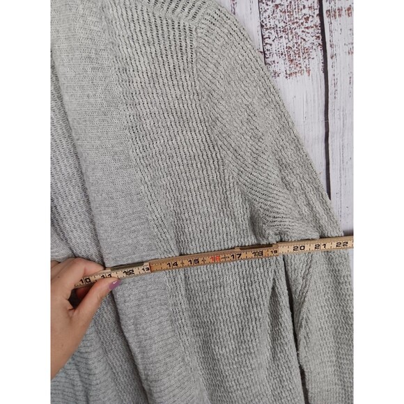 Ann Taylor Loft Knit Cardigan Women’s Medium Gray Open Front  Cotton Blend - Picture 7 of 9